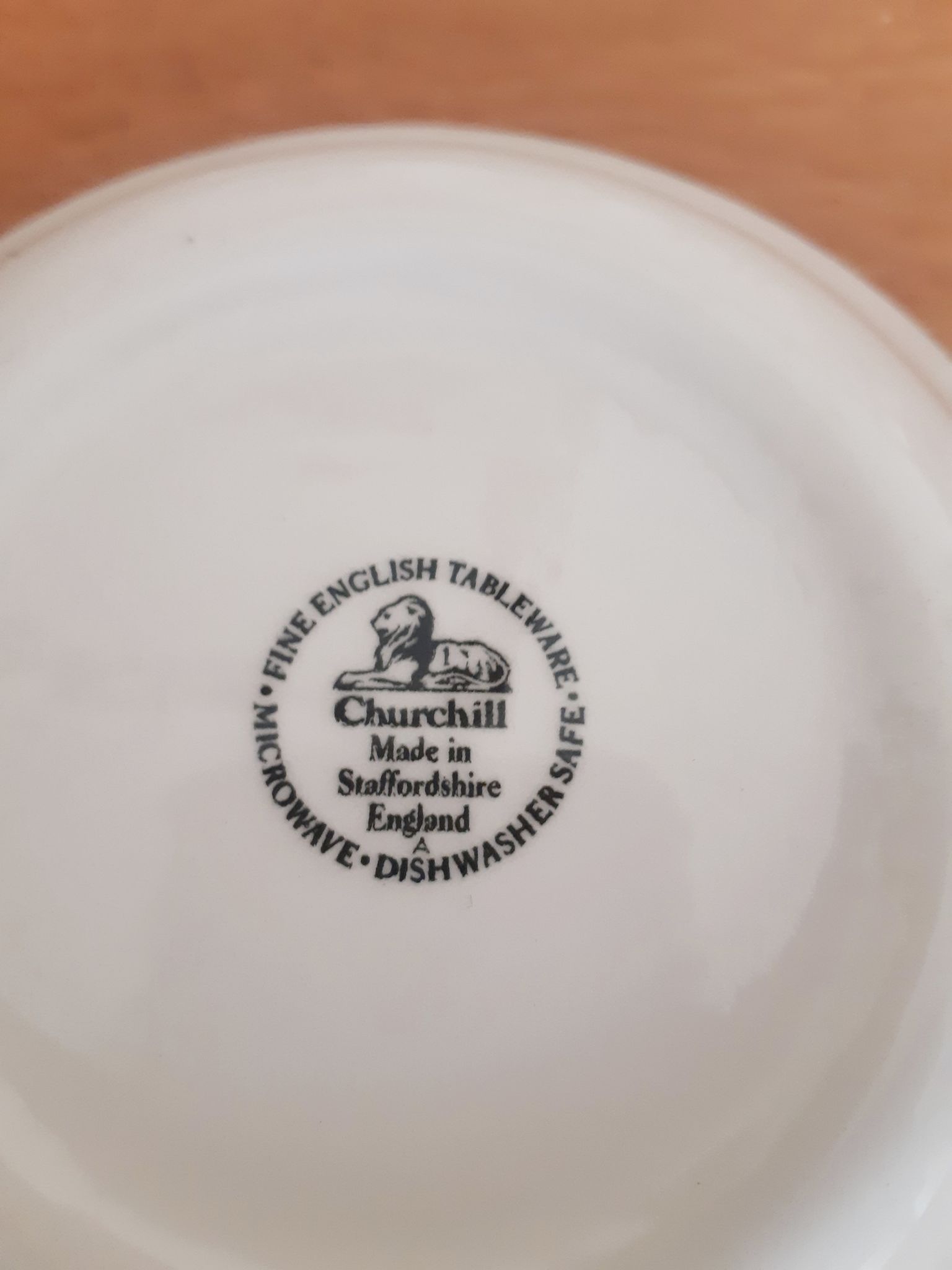 Cup, blue Churchill Staffordshire bowl, English porcelain