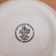 Cup, blue Churchill Staffordshire bowl, English porcelain