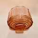 cloche en verre rose rosaline et plateau Art Déco 1930s gâteau fromage