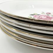 6 earthenware soup plates • L'Amandinoise • Circa 1950