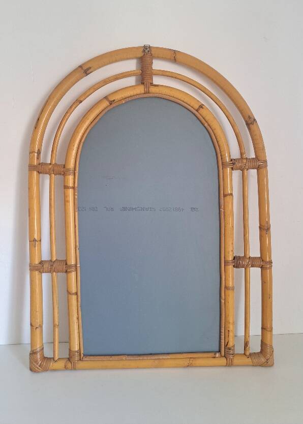Miroir en bambou vintage
