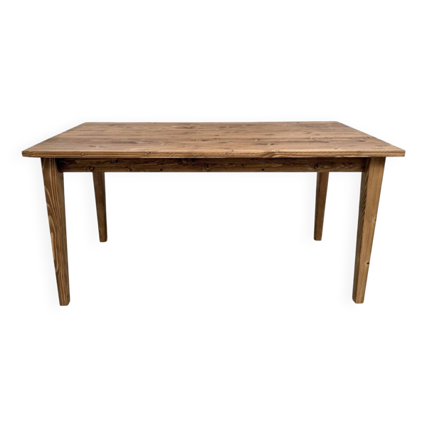 Table de ferme aux pieds fuseaux, L155 cm
