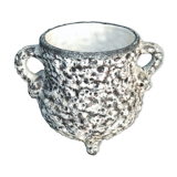 Vase planter cover-pot tripod Ceramic Fat Lava DLG M. Giuge, Vallauris 1960