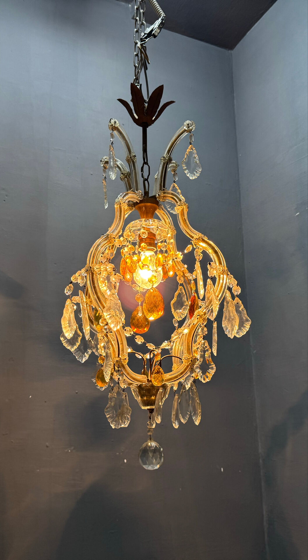 Crystal Italian Maria Teresa Light Pendant  1950’s 