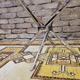 Table basse octogonale verre fumé 1970