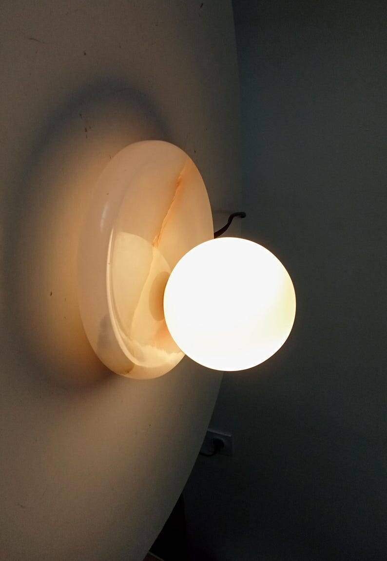 Pair of modern wall sconces Onyx and Opaline