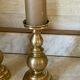 Pair of solid brass candlesticks from the 19th century.