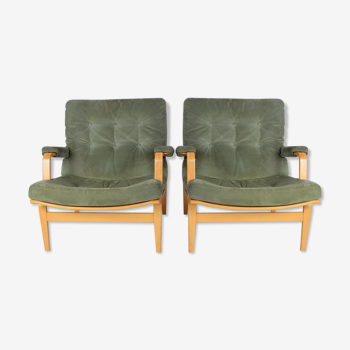 Pair of Bruno Mathssons Ingrid Lounge chairs, Sweden, 1970s