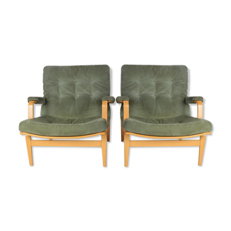 Pair of Bruno Mathssons Ingrid Lounge chairs, Sweden, 1970s