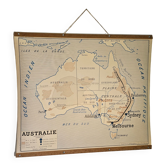 Old school map of geography of Australia and Asia double-sided