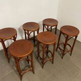 Set of 6 Thonet bar stools
