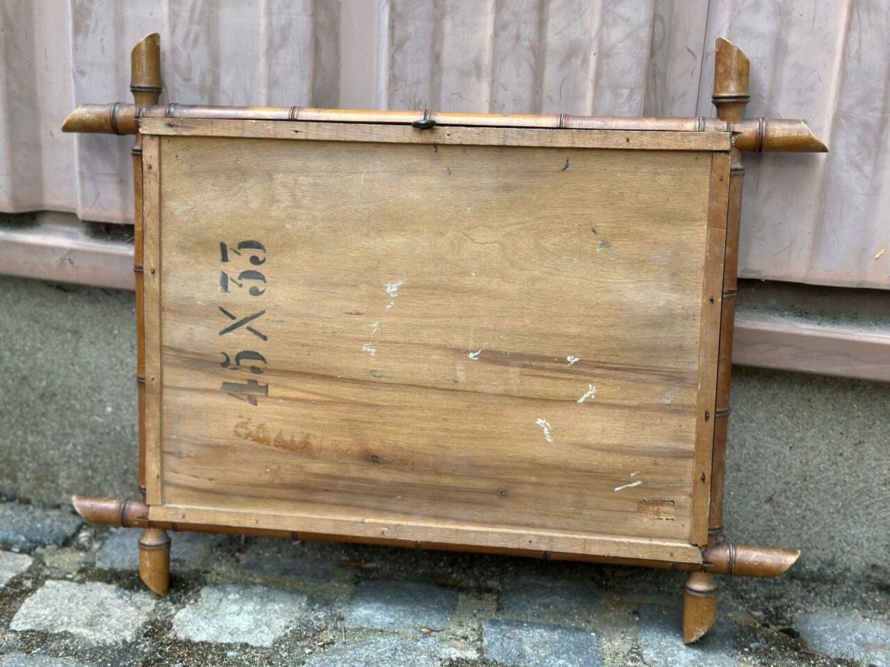 Vintage mirror in faux bamboo from the late 19th century 60x50cm