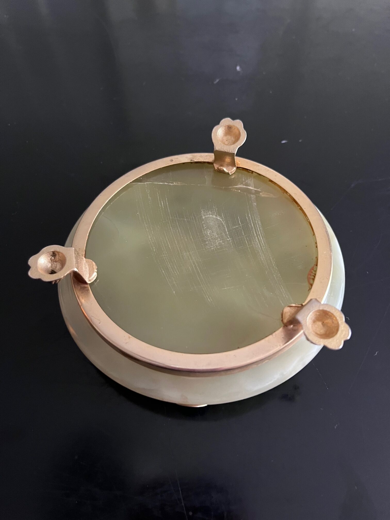 Marble and brass ashtray