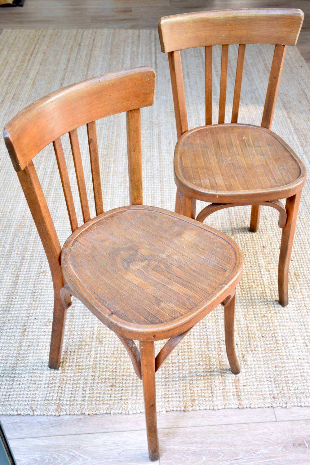 Duo of Baumann bistro chairs