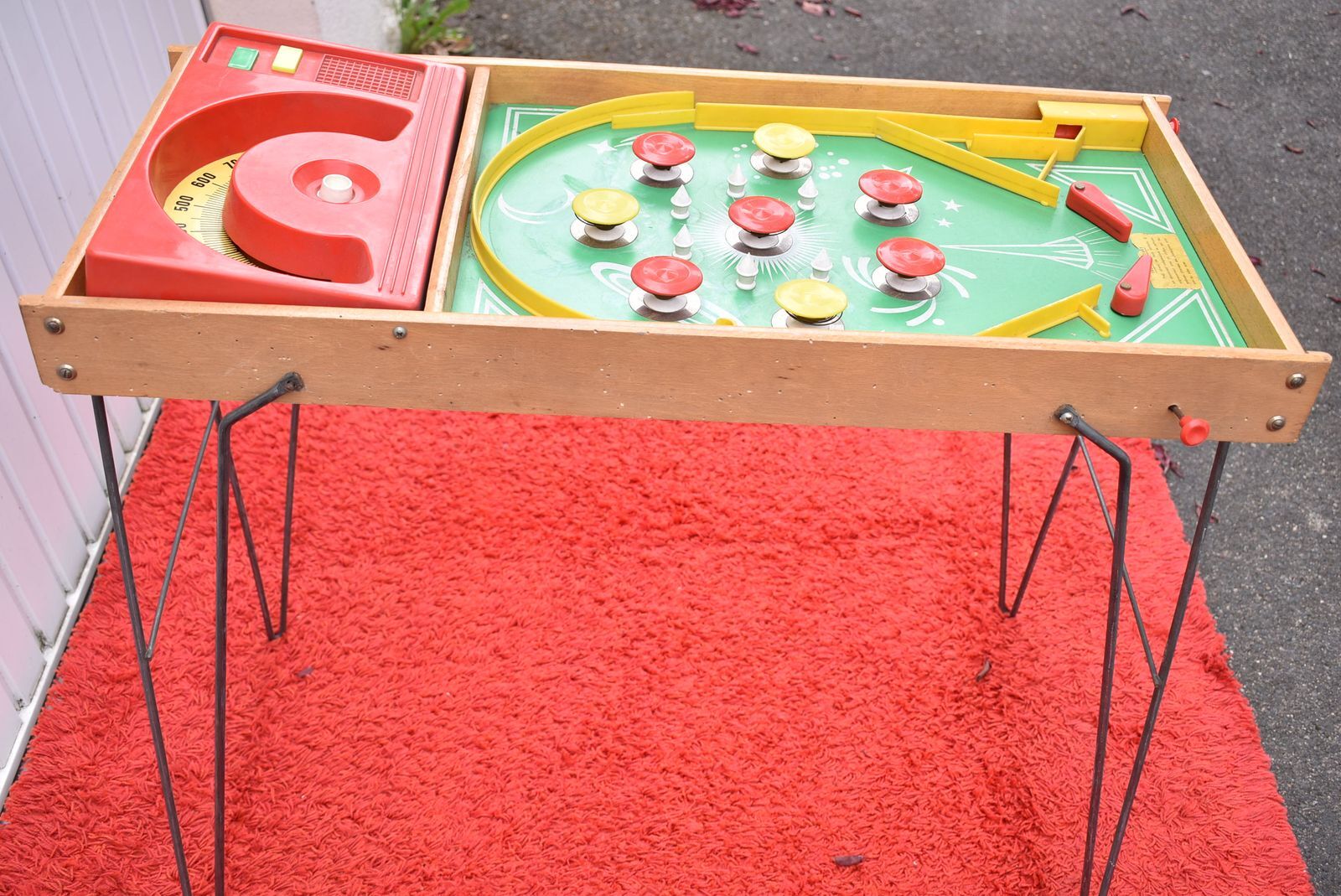 Flipper jouet ancien en bois vintage années début 60 rare Selency