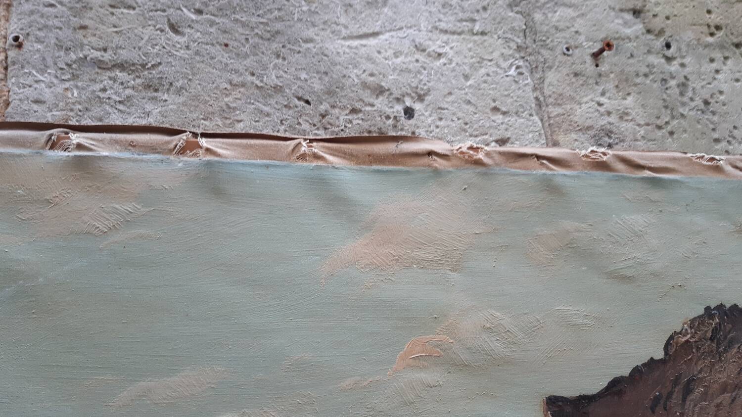 Oil on marine canvas, early 20th century