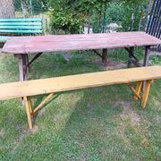 Table + 2 brewery benches - former brewery l.f. haag ingwiller - prey