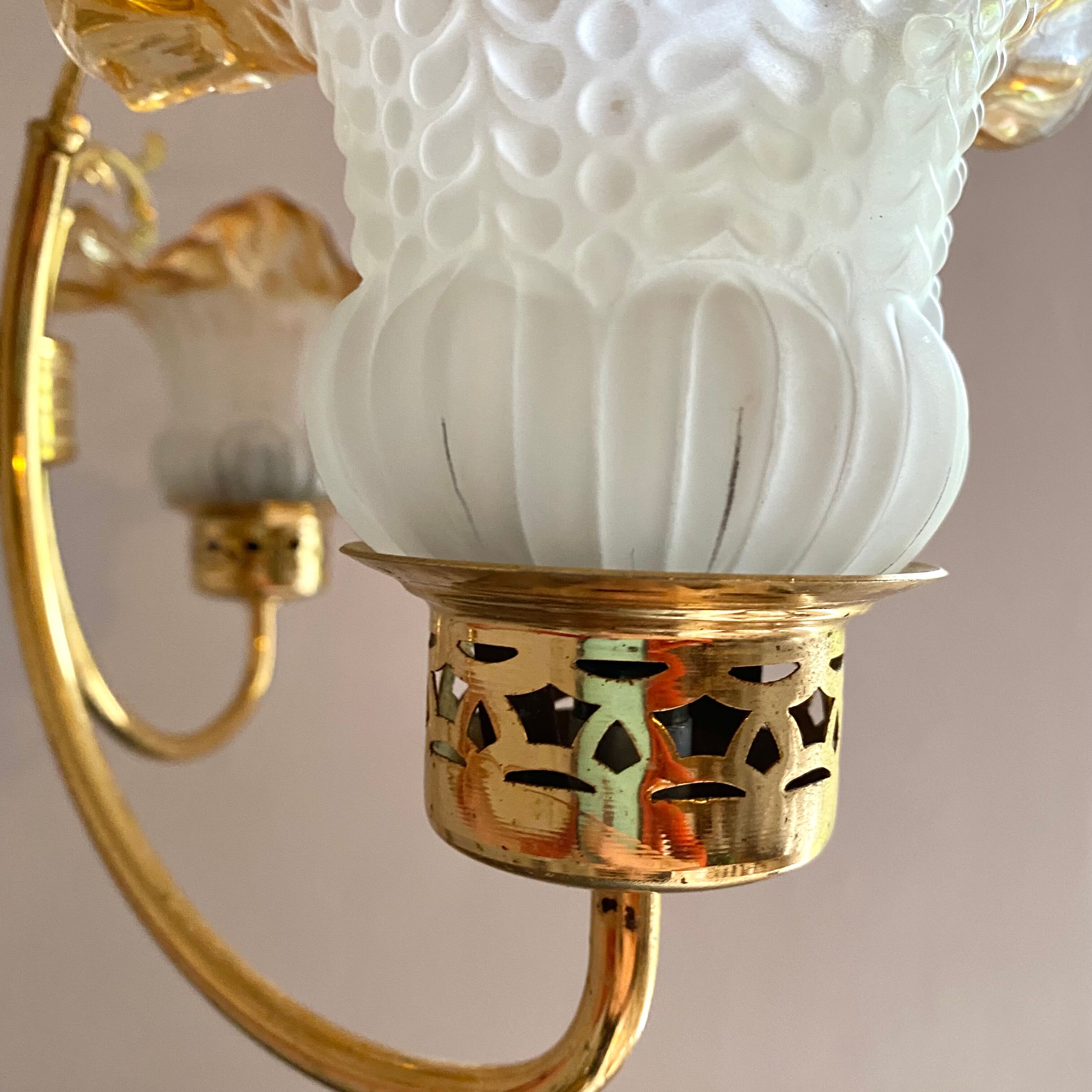 Lustre vintage doré 3 branches