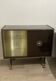 Wood and brass bar cabinet, 1950s.