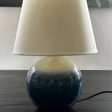 Lampe boule en céramique bleue