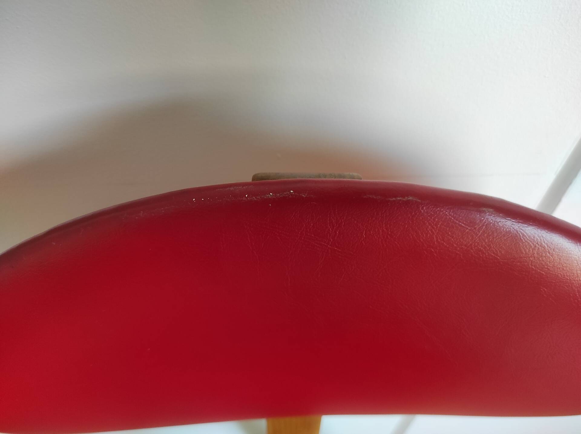 Vintage Bow-Wood chair by Steiner - red seat and dark wood