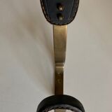 Patère Adnet en bronze et cuir 1950