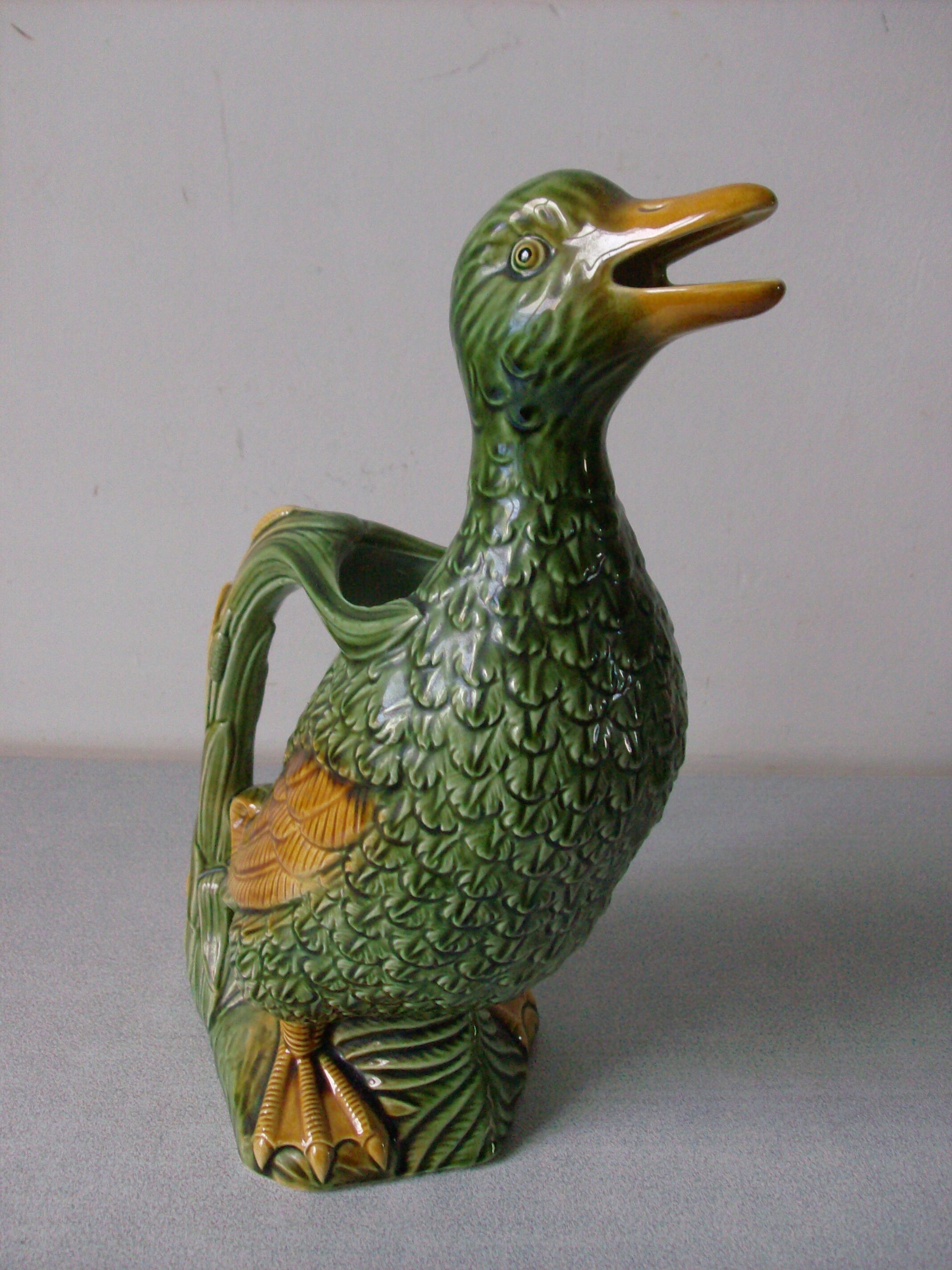 Duck jug carafe ceramic slip What's Vincent 28 cm