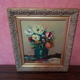Old painting bezard bouquet of flowers
