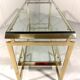Brass & Bevelled Glass Two Tier Console Table 1970’s