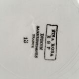 hollow round dish Nina Rosa Digoin Sarreguemines