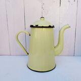 Cafetière simple émaillée jaune vintage