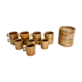 Set of 8 coffee traps, 4 mugs, 10 sub-section of gres de brenne
