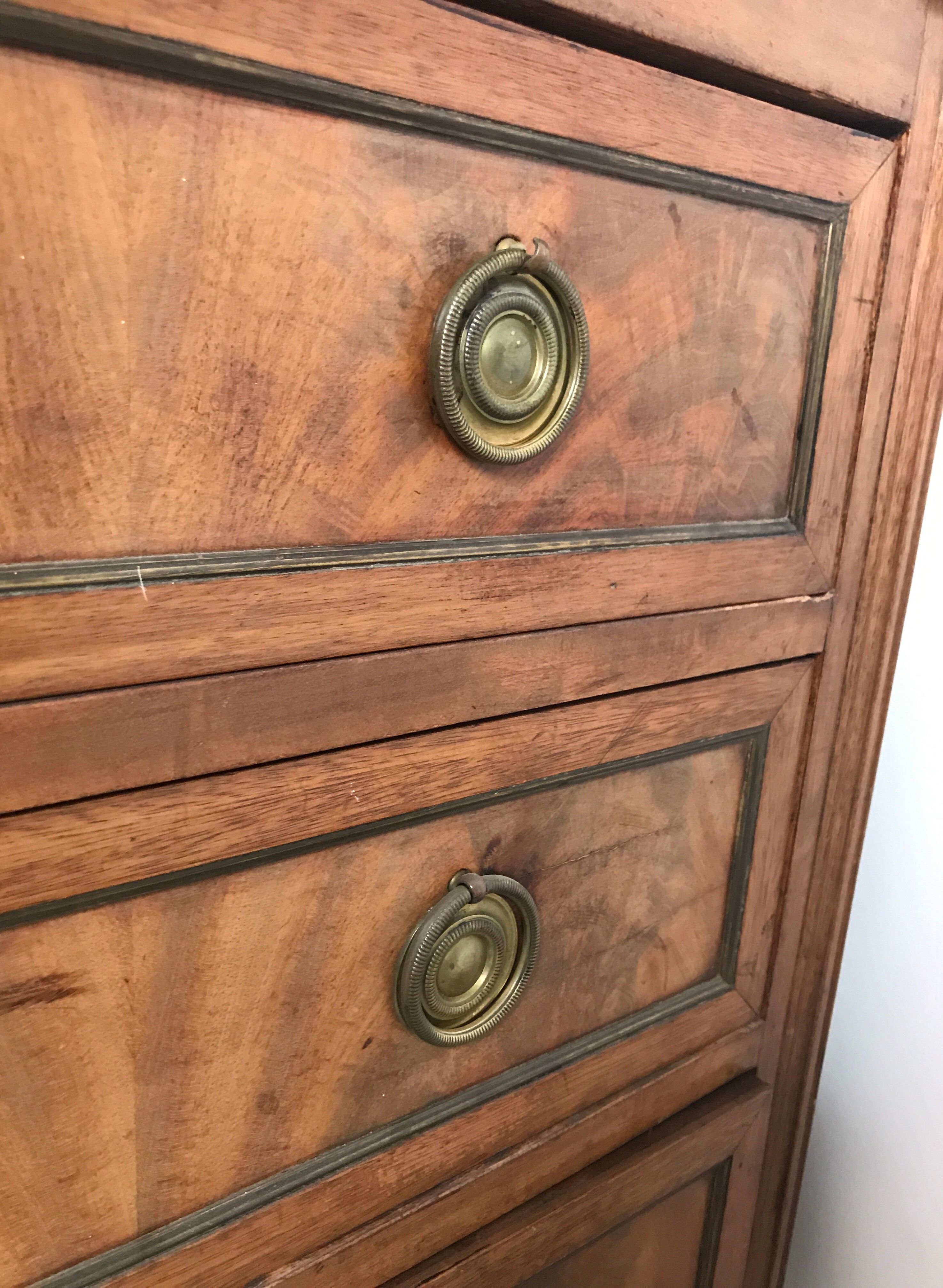 Commode en acajou plateau marbre blanc