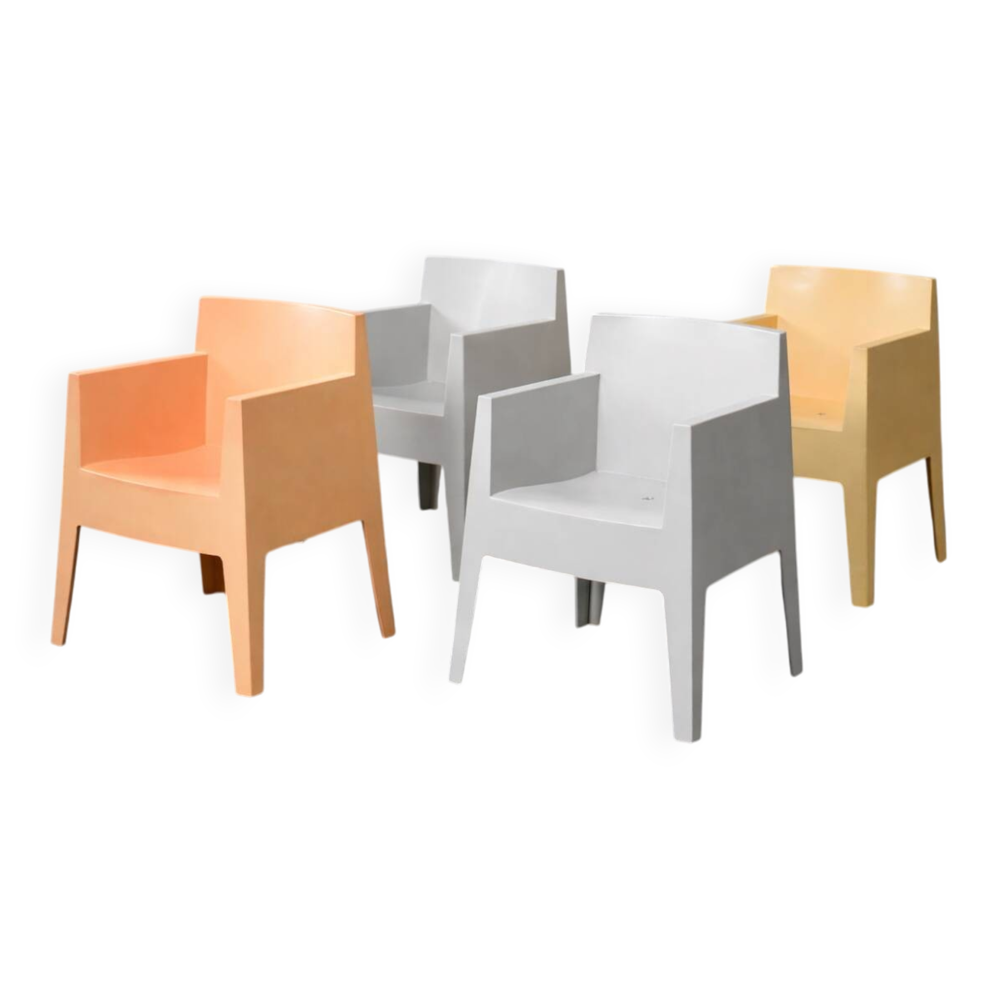 Set of 4 Vintage Mid-Century Modern Atlantide Collection Toy Plastic Chairs