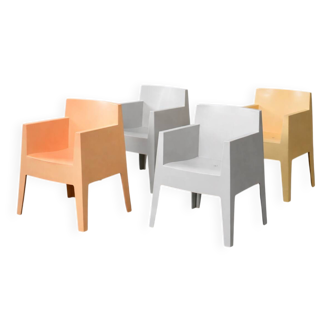 Set of 4 Vintage Mid-Century Modern Atlantide Collection Toy Plastic Chairs