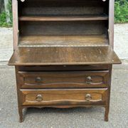 Secretary desk with a drop-down front in solid wood, Louis XV style.