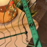 Vintage 50s metal and green wire magazine rack