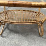 vintage coffee table from the 60s rattan