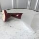Art Deco glass wall lamp with burgundy porcelain support 30s