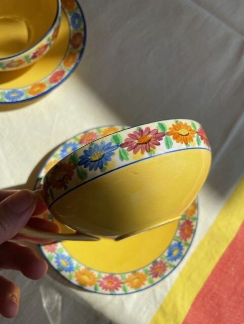 Lunches or chocolate cups, antique, earthenware from Provence