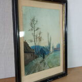 Landscape painting by Achille Mohrien 1895