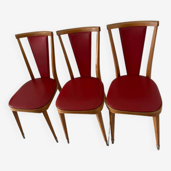 3 chaises Baumann modèle Palma 1960