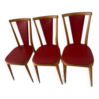 3 chaises Baumann modèle Palma 1960