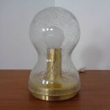Iceglass & Brass Table Lamp from Doria Leuchten, 1960s