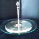 Cheese platter in glass and silver-plated metal Alexandre Gelb
