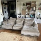 AmPm corner sofa in beige velvet