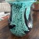 Vintage ceramic vase from Vallauris, 1950s-60s, turquoise and black.
