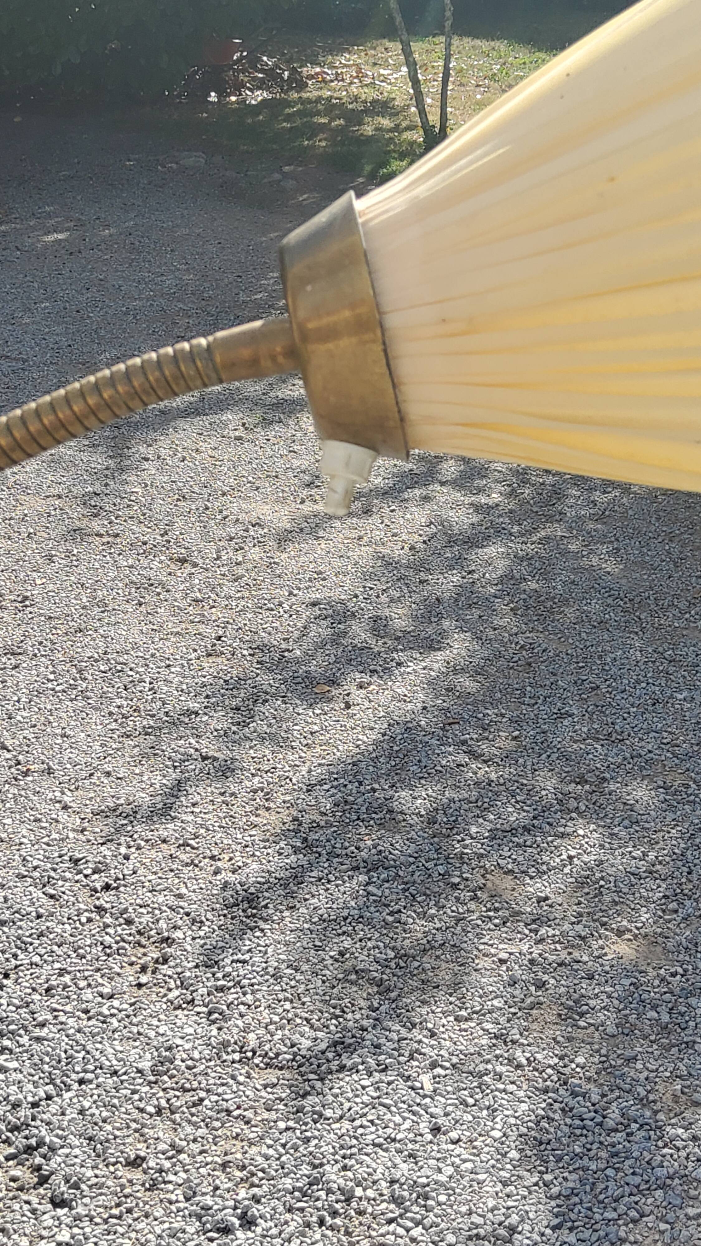 Vintage floor lamp from the 50s in metal and brass 4 flexible lights with tripod base