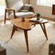 Vintage beech wood coffee table, painted, design from the 1950s.