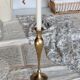 Large antique brass candle holder in Art Deco style